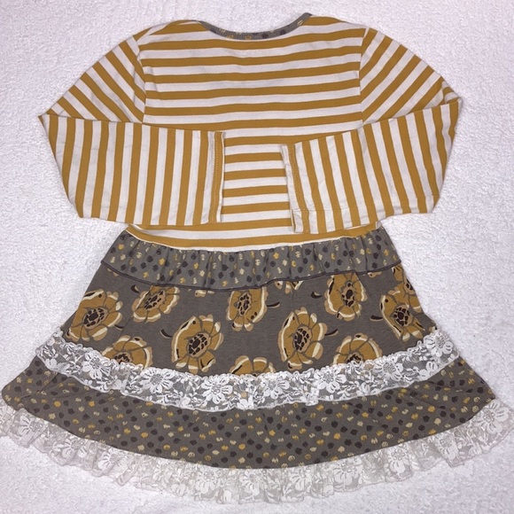 Ruffles by tutu and lulu striped floral king sleeve lace tunic dress 7/8 - Picture 7 of 8